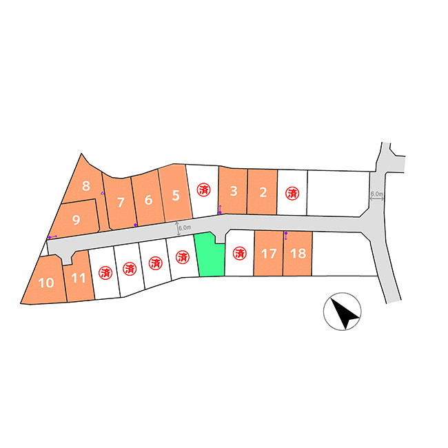 宇都宮市野沢町３期ニュータウン 全18区画
